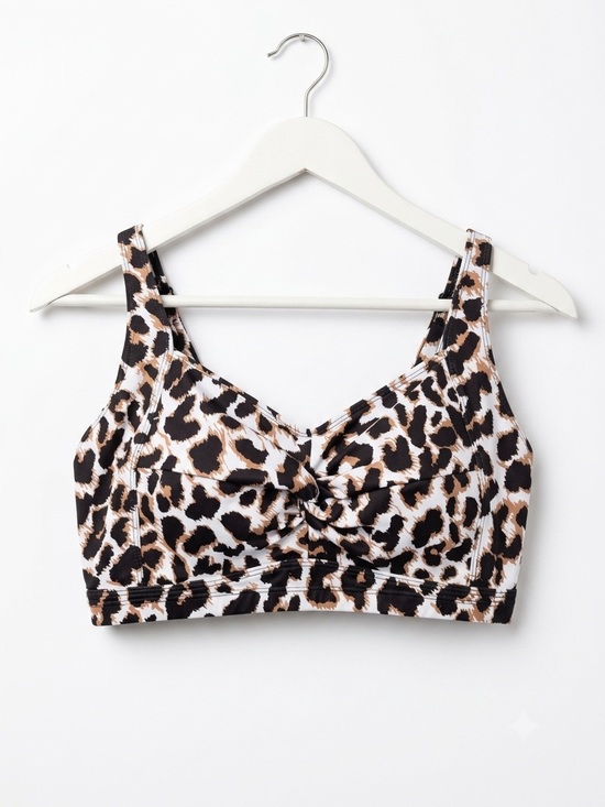 Tempt Me Tops - Tempt Me Leopard Print Bikini Top Size 16W Twist Front Keyhole Back (New)